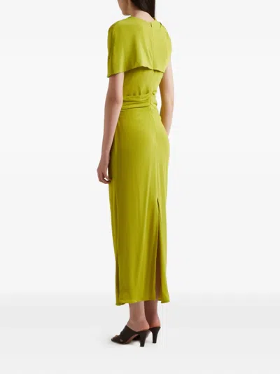 Magda Butrym Draped Cowl-neck Dress In Green
