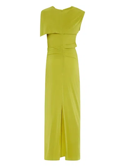 Magda Butrym Draped Cowl-neck Dress In Green