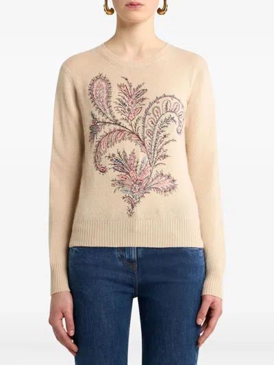 Etro Wool And Cashmere Sweater With Embroidery