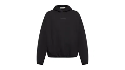Pre-owned Fear Of God Men's  Essentials Modern Fleece Hoodie In Jet Black