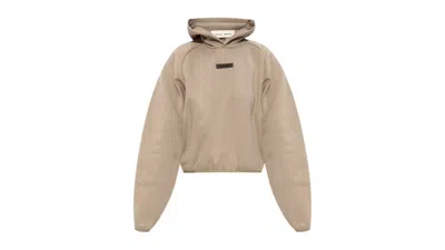 Pre-owned Fear Of God Essentials Women's Modern Fleece Hoodie In Timber