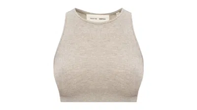 Pre-owned Fear Of God Essentials Women's Ribbed Sport Tank Top In Timber