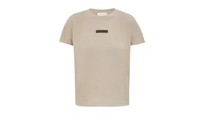 Pre-owned Fear Of God Essentials Women's Cap Sleeve T-shirt In Timber