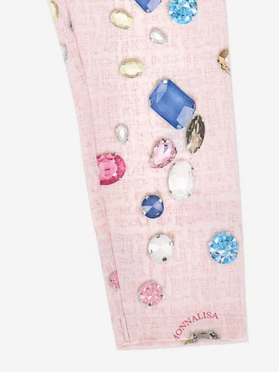Monnalisa Girls Gem Print Leggings In Pink
