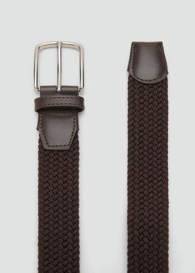 Mango Man Braided Elastic Belt Chocolate