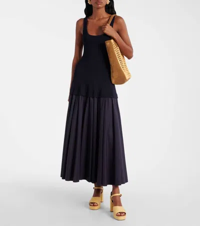 Staud Jodie Raffia And Leather Platform Sandals