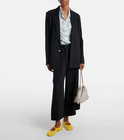 Loewe Cropped Cady Wide-leg Pants