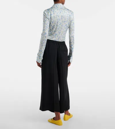 Loewe Cropped Cady Wide-leg Pants