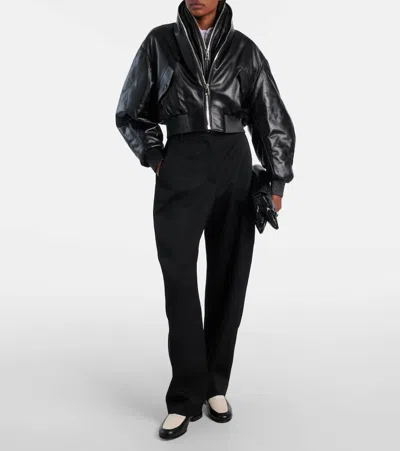 Givenchy Cocoon Wool Wide-leg Pants In Black