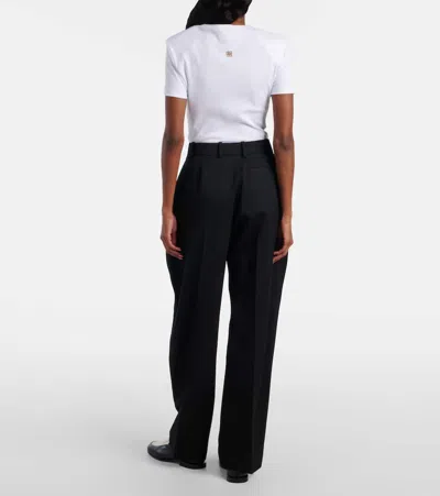 Givenchy Cocoon Wool Wide-leg Pants In Black