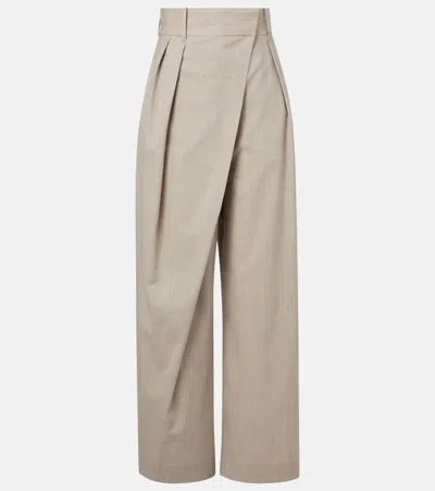 Loewe Asymmetric Wool Wide-leg Pants