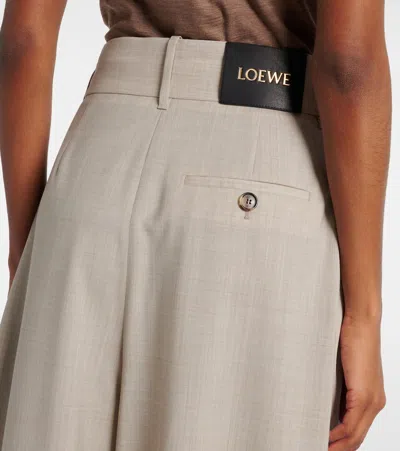 Loewe Asymmetric Wool Wide-leg Pants