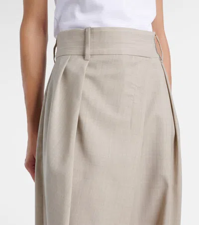 Loewe Asymmetric Wool Wide-leg Pants