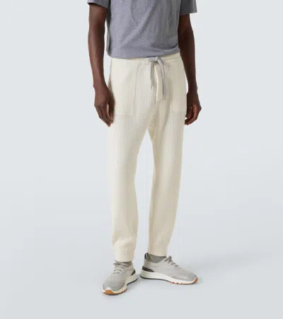 Brunello Cucinelli Cashmere-blend Sweatpants In White