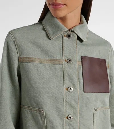 Loewe Workwear Jacket In Denim In Gray