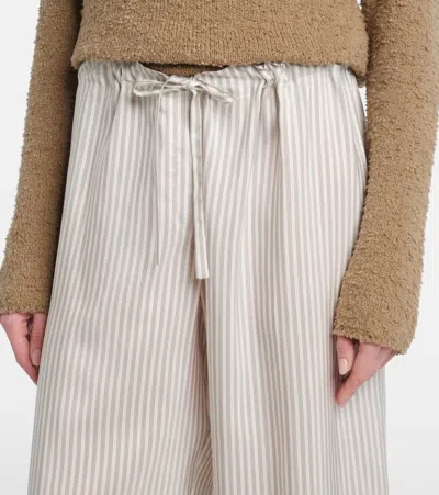 The Row Yayah Striped Silk Wide-leg Pants