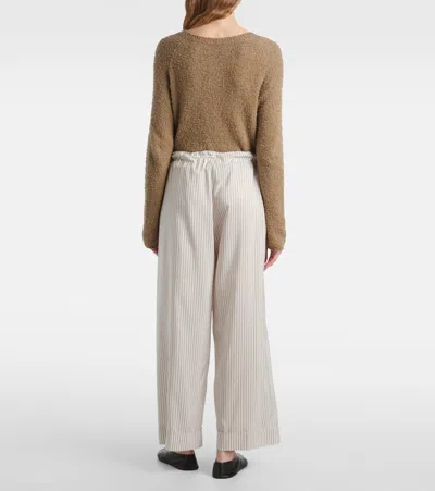 The Row Yayah Striped Silk Wide-leg Pants