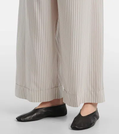 The Row Yayah Striped Silk Wide-leg Pants