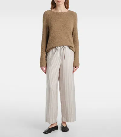 The Row Yayah Striped Silk Wide-leg Pants