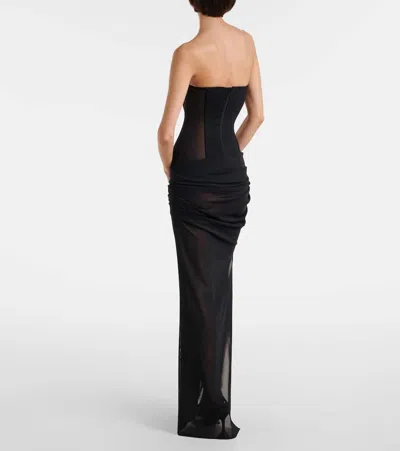 Alex Perry Sheer Strapless Corset Dress