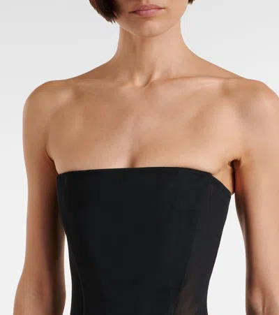 Alex Perry Sheer Strapless Corset Dress