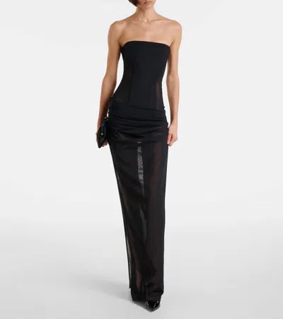 Alex Perry Sheer Strapless Corset Dress