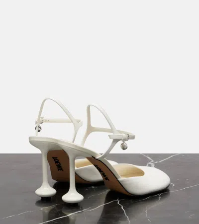 Loewe Leather Toy Ankle-strap Pumps 90 In White