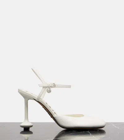 Loewe Leather Toy Ankle-strap Pumps 90 In White