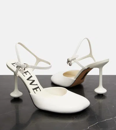 Loewe Leather Toy Ankle-strap Pumps 90 In White