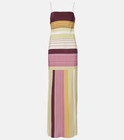 Sir Womens Elisa Stripe Fontana Striped Silk Midi Dress Xs In Multi