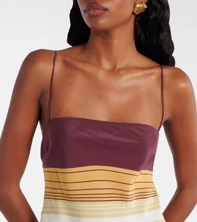 Sir Womens Elisa Stripe Fontana Striped Silk Midi Dress Xs In Multi