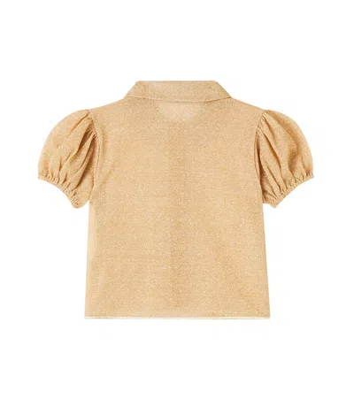 Oseree Oséree Kids Lumière Puff-sleeve Blouse In Gold