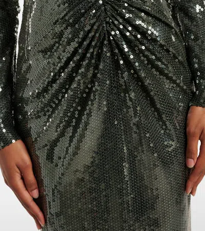 Alex Perry Gathered Sequined Gown In Black
