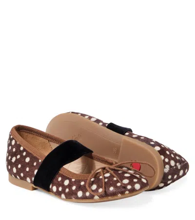 Pom D'api Dory Elast Leather Ballet Flats In Brown