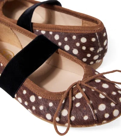 Pom D'api Dory Elast Leather Ballet Flats In Brown