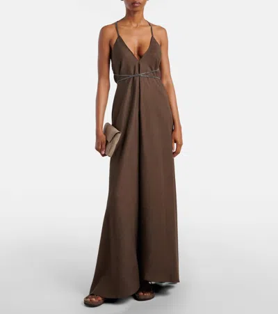 Brunello Cucinelli Open-back Midi Dress