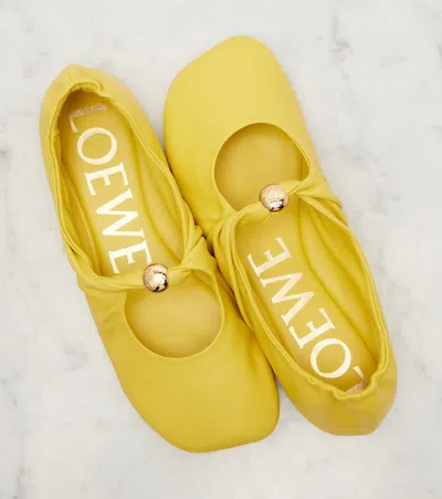 Loewe Pebble Soft Ballerina In Nappa Lambskin In Yellow