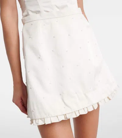 Clio Peppiatt Camelia Embellished Miniskirt In White