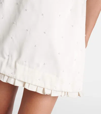 Clio Peppiatt Camelia Embellished Miniskirt In White