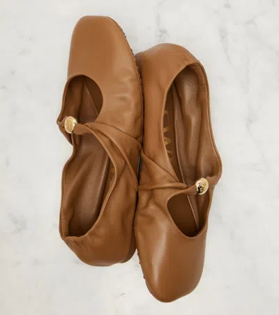 Loewe Pebble Soft Ballerina In Nappa Lambskin In Brown
