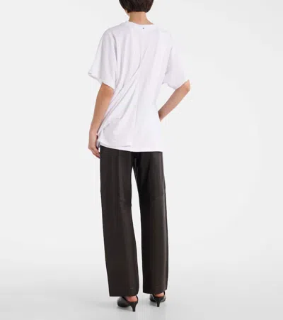 Sportmax Keras Asymmetric Cotton-blend T-shirt In White
