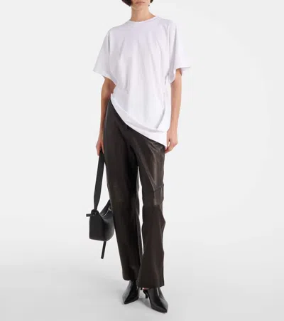 Sportmax Keras Asymmetric Cotton-blend T-shirt In White