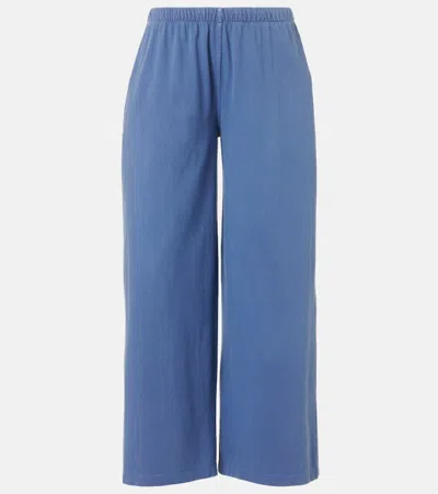 The Row Ukira Mid-rise Cotton Wide-leg Pants In Blue