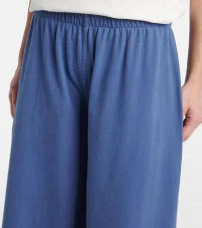 The Row Ukira Mid-rise Cotton Wide-leg Pants In Blue
