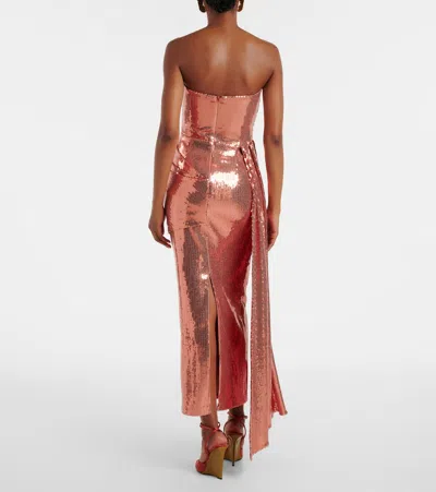 Alex Perry Draped Sequined Corset Dress