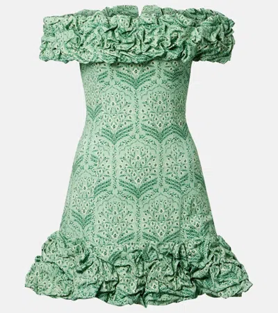 Agua By Agua Bendita Jardín Ruffled Cotton-blend Poplin Minidress