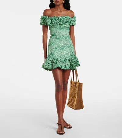 Agua By Agua Bendita Jardín Ruffled Cotton-blend Poplin Minidress
