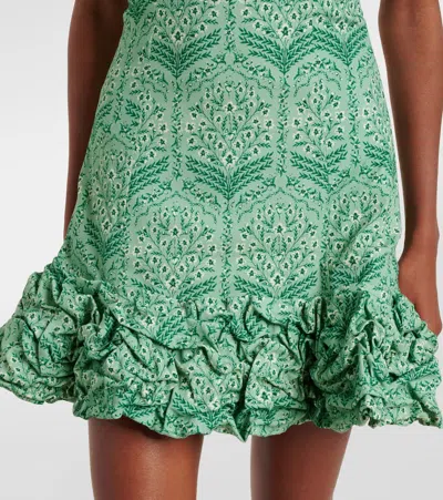 Agua By Agua Bendita Jardín Ruffled Cotton-blend Poplin Minidress
