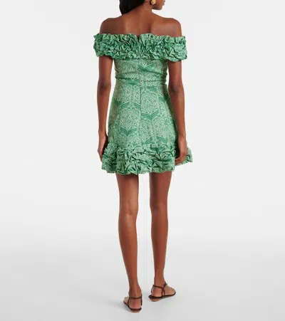 Agua By Agua Bendita Jardín Ruffled Cotton-blend Poplin Minidress