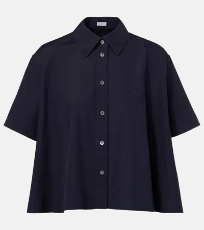 Loewe Poplin Short-sleeve Trapeze Blouse